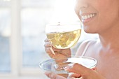 Woman drinking herbal tea