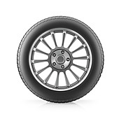 Car tire with wheel,illustration