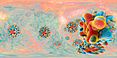 Hepatitis B Virus particles,illustration