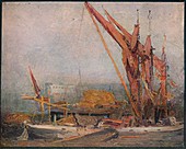 Hay Barges on the Thames, 1905