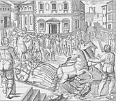 Execution of three Carthusian martyrs, Tyburn, London, 1535
