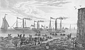 The Steam Boats, leaving Margate, 1820