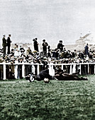 Emily Davison throwing herself in front of the King's horse