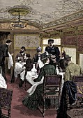 Dining car on the Orient Express, c1885