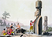 Statues on Easter Island, late 18th century