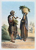 Fellah man and woman, 1848