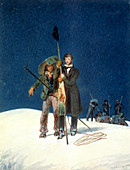 Charles Fellows on the summit of Mont Blanc, 1827
