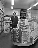 Nestle's shop display, Mexborough, South Yorkshire, 1959