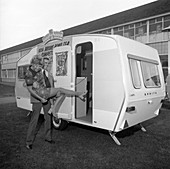 Caravan winners, Rotherham, South Yorkshire, 1972