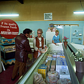 Frozen food shop, Mexborough, South Yorkshire, 1972