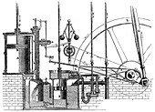 The working parts of James Watt's double acting engine, 1866