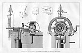 Bishopp's rotary steam engine or disc engine, 1866