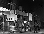 Arc furnace in operation, Sheffield, South Yorkshire, 1964