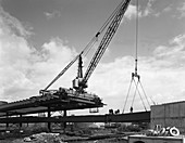 Tinsley Viaduct under construction, South Yorkshire, 1967
