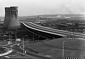 Tinsley Viaduct on the M1 after completion, 1968