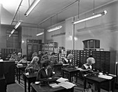 Tabulating machines in a factory office, 1963