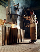 Teeming iron into ingots, J Beardshaw & Sons, 1963