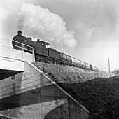 Steam loco hauling coal, Northumberland, 1963