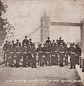 Group of artillery at Tower Bridge, London, c1910