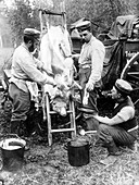 Butchering a sheep on the Front Line, c 1914-18