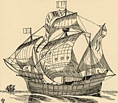 A Ship of the time of Christopher Columbus'