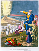 Moses parting the Red Sea, 1870s