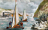 Ice Boat Race on the Hudson River, 19th century