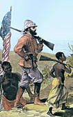 Henry Morton Stanley approaching Lake Tanganyika