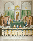 Lottery draw, Coopers' Hall, City of London, 1803