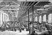The spinning room in the Shadwell rope works, c1880