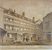 Belle Sauvage Inn, Ludgate Hill, City of London, 1845
