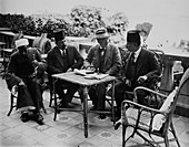 Lord Carnarvon with Egyptian officials, Luxor, Egypt, 1922