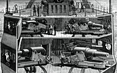 Section view of batteries in the ironclad frigate Alexandra