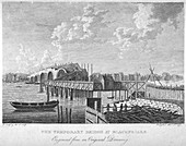 View of Blackfriars Bridge under construction, London, c1762