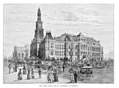 Town Hall and St Andrew's Cathedral, Sydney, Australia, 1886