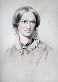 Charlotte Bronte, English novelist, 1850