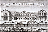 Custom House and River Thames, London, c1670