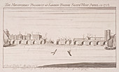 London Bridge (old), London, 1758