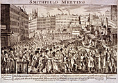 Political meeting at Smithfield, London, 1819