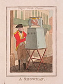 A Showman', Cries of London, 1804