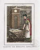 Baking or Boiling Apples', Cries of London, 1804