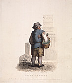 Watercress seller with a basket on his arm, 1820