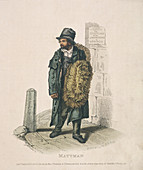 Matt seller carrying his wares on his shoulder, 1820