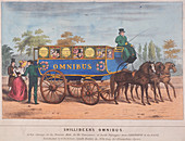 Passengers using Shillibeer's omnibus, London, 1829