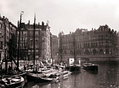 Canal boats, Rotterdam, 1898