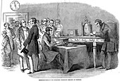 Opening of the London to Paris telegraph link, 1852