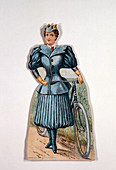 Woman in cycling dress, American, c1900
