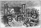 James Watt's workshop at Heathfield Hall, Birmingham, 1886