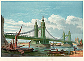 Chelsea Bridge, London, 1858