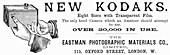 Advertisement for Kodak cameras, 1890